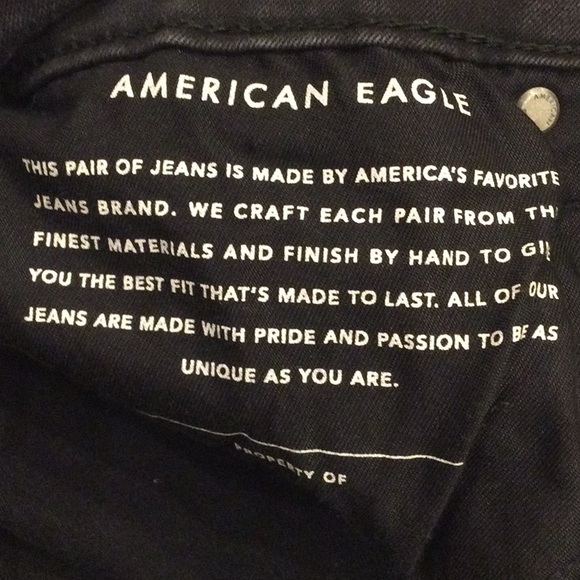 American Eagle Black and Cream Distressed Jeans Size 28x30 - Picture 8 of 10